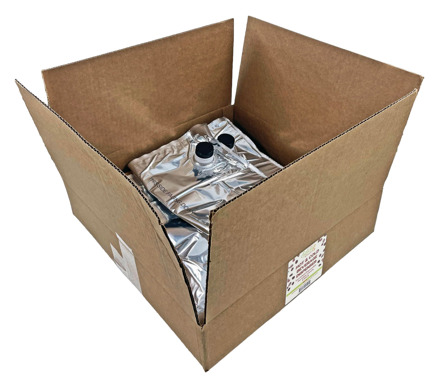 Disposable Coffee Dispenser, Insulated Hot/Cold Bulk Beverage Server Carafe, Box of Joe to Go 96 oz. - Pack of 5