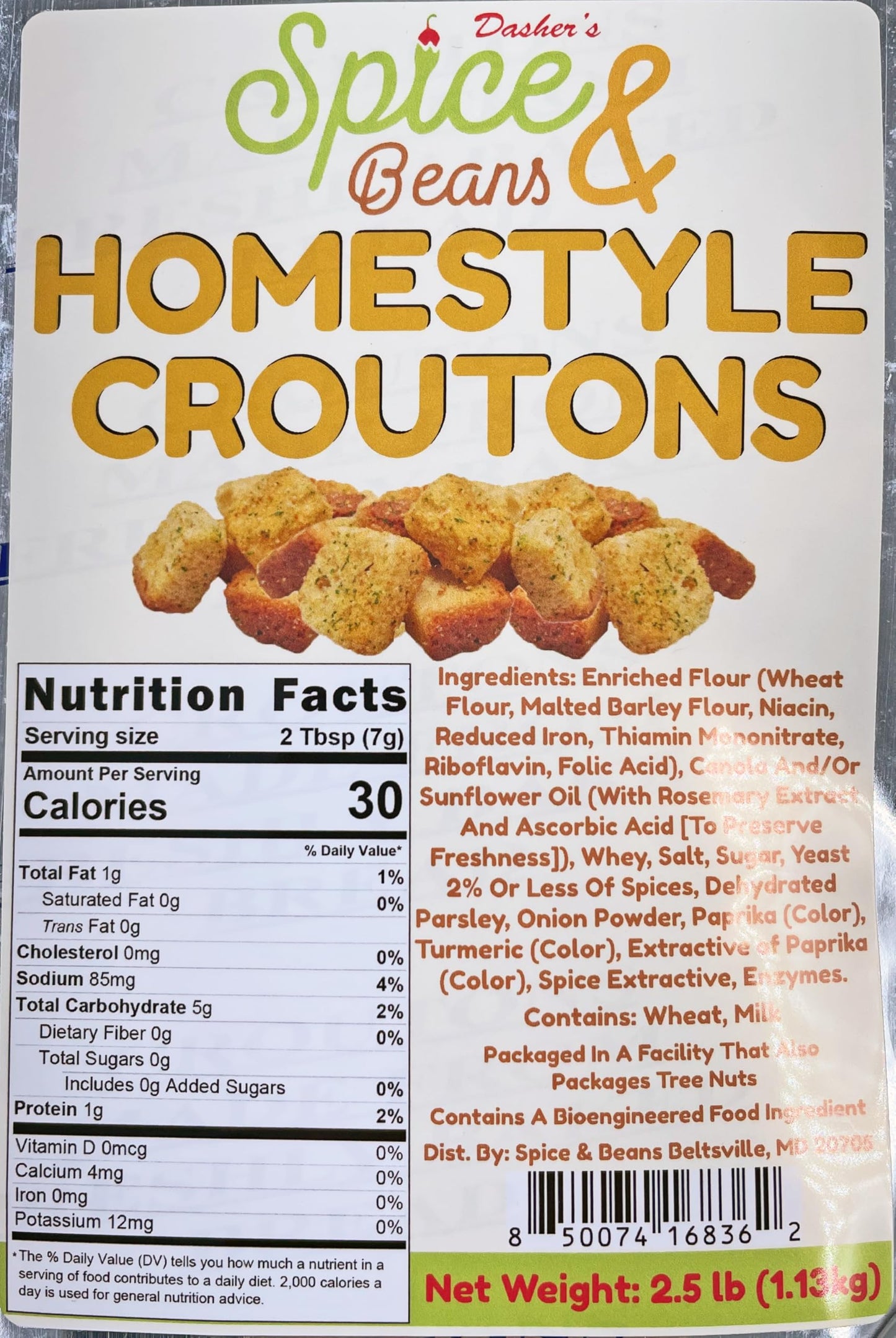 Homestyle Seasoned Croutons By Dasher's Spice & Beans | Made in America | 2.5 lb