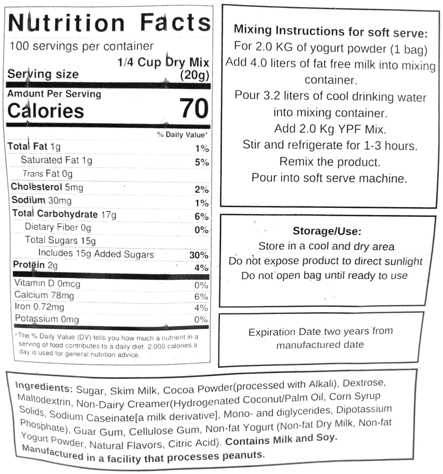 Frozen Yogurt Pre Mix | Gluten Free & Low Fat |