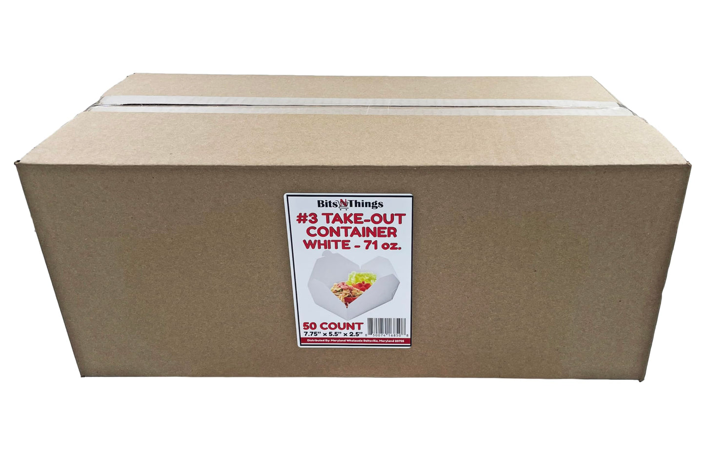 Bits N Things #3 Take-Out Container | Microwavable Folded Paper | 50 Count