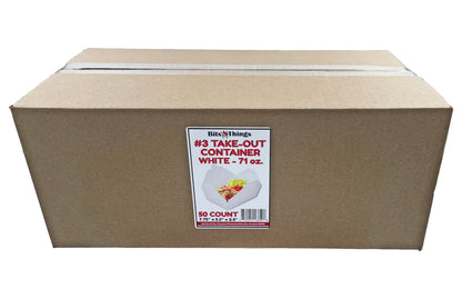 Bits N Things #3 Take-Out Container | Microwavable Folded Paper | 50 Count