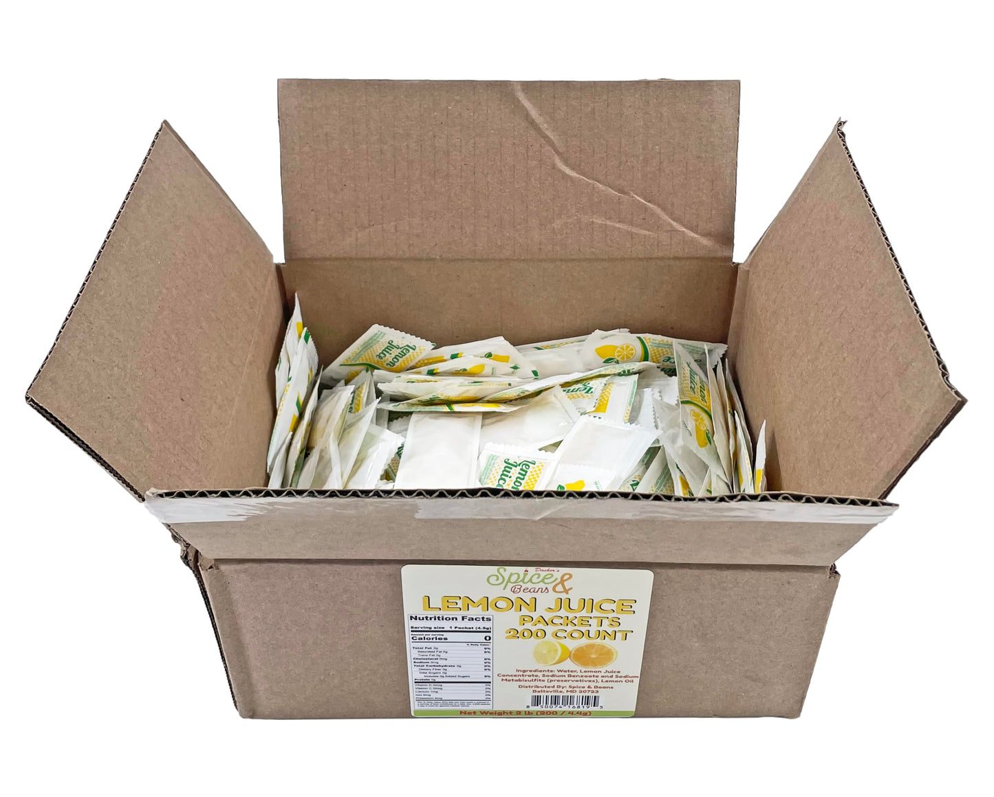 Lemon Juice | 4 Gram Portion Control Packets | Made in America | By Dasher's Spice & Beans | 200 Count