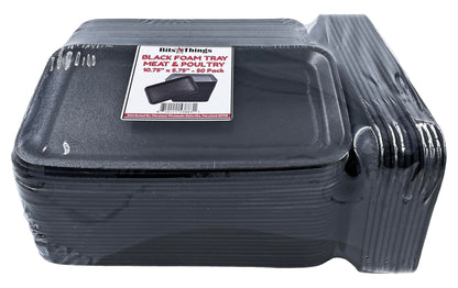Bits N Things Foam Meat Trays | Disposable Standard Supermarket Meat Poultry Frozen Food Tray | Arts & Crafts |
