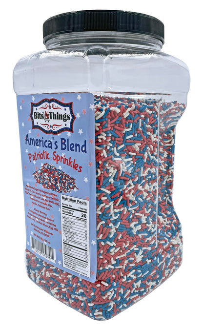 Bits N Things Red, White & Blue Patriotic Sprinkles | America's Blend | Topping & Decoration | 5 lb. Bulk Container