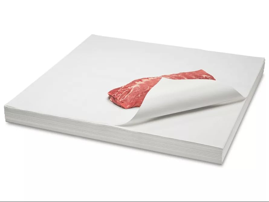 Bits N Things 9" x 12" Steak Paper Sheets | Butcher Paper | Wax Coated | Made in America | Pack of 500 (White)