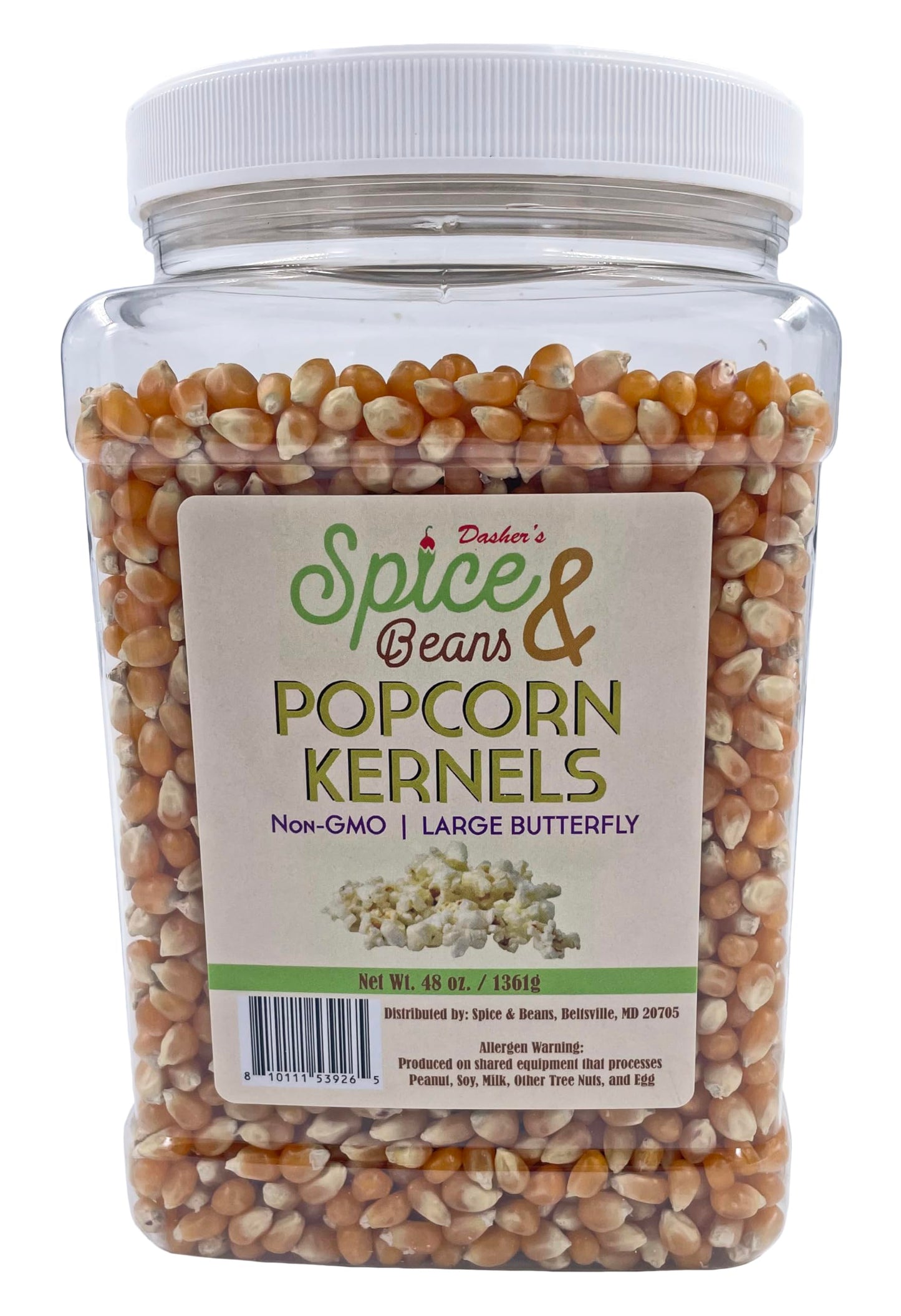 Popcorn Kernels by Dasher's Spice & Beans | Non-GMO |