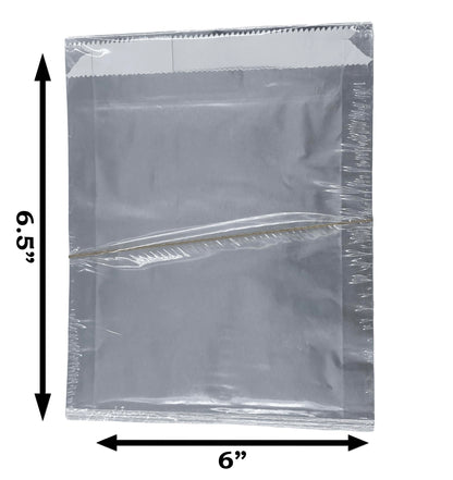 Bits N Things Large Foil Hamburger/Sandwich Bag 6" x 6.5" x 0.75" | Kosher, Insulated, & Grease Resistant Wrapper | 250 Count