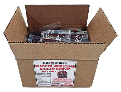 Bits N Things Chocolate Icing 2 oz. Packet | Gluten-Free, Kosher, & Vegan | Made in America | Dessert Topping & Decoration | 16 Count
