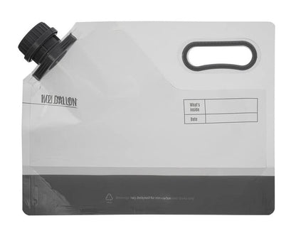 Bits N Things Water & Beverage Container 1/2 Gallon | Collapsible, Tamper-Evident Cap, Clear Plastic Beverage Bag | For Events, Camping, or Hiking, Durable Handle | Pack of 5