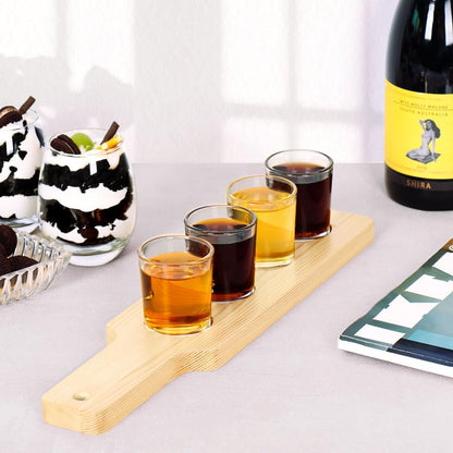 DASHER'S SPICE & BEANS Wood Flight Paddle | 4 Compartment | Wine or Beer Tasting |