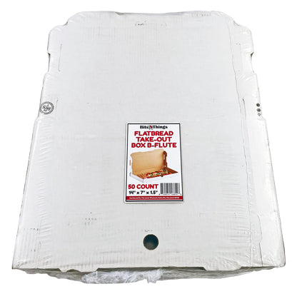 Bits N Things Flatbread Take-Out Container | B-Flute Box | 50 Count