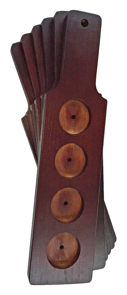 DASHER'S SPICE & BEANS Wood Flight Paddle | 4 Compartment | Wine or Beer Tasting |