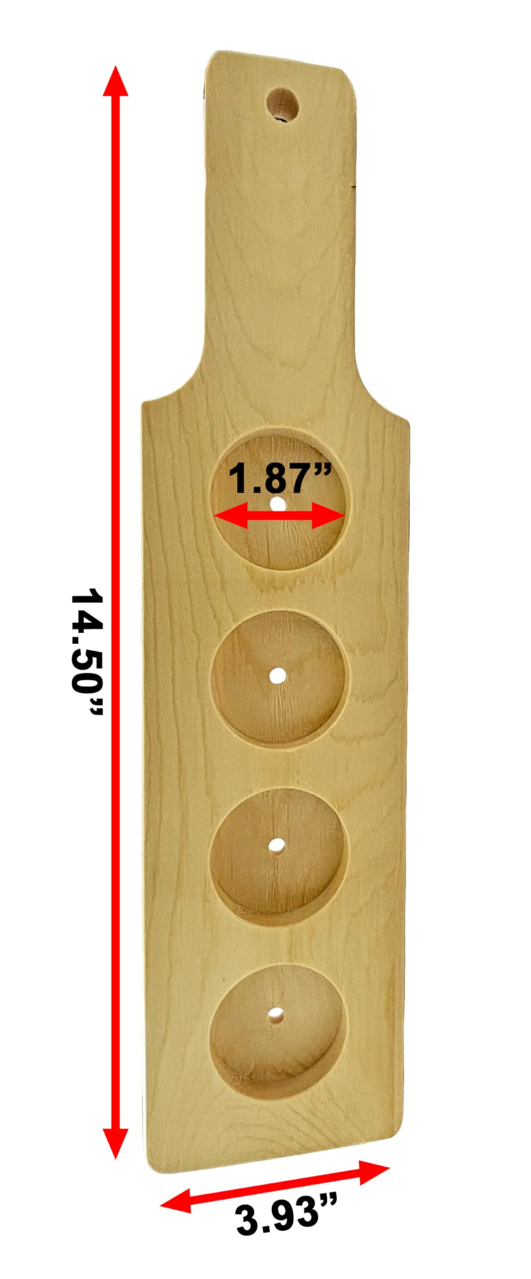 DASHER'S SPICE & BEANS Wood Flight Paddle | 4 Compartment | Wine or Beer Tasting |