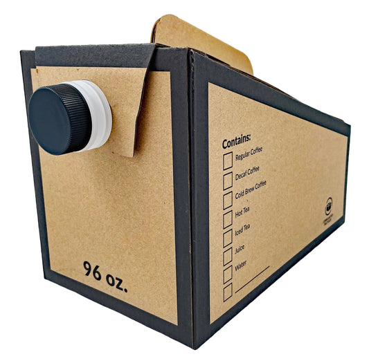 Disposable Coffee Dispenser, Insulated Hot/Cold Bulk Beverage Server Carafe, Box of Joe to Go 96 oz. - Pack of 5