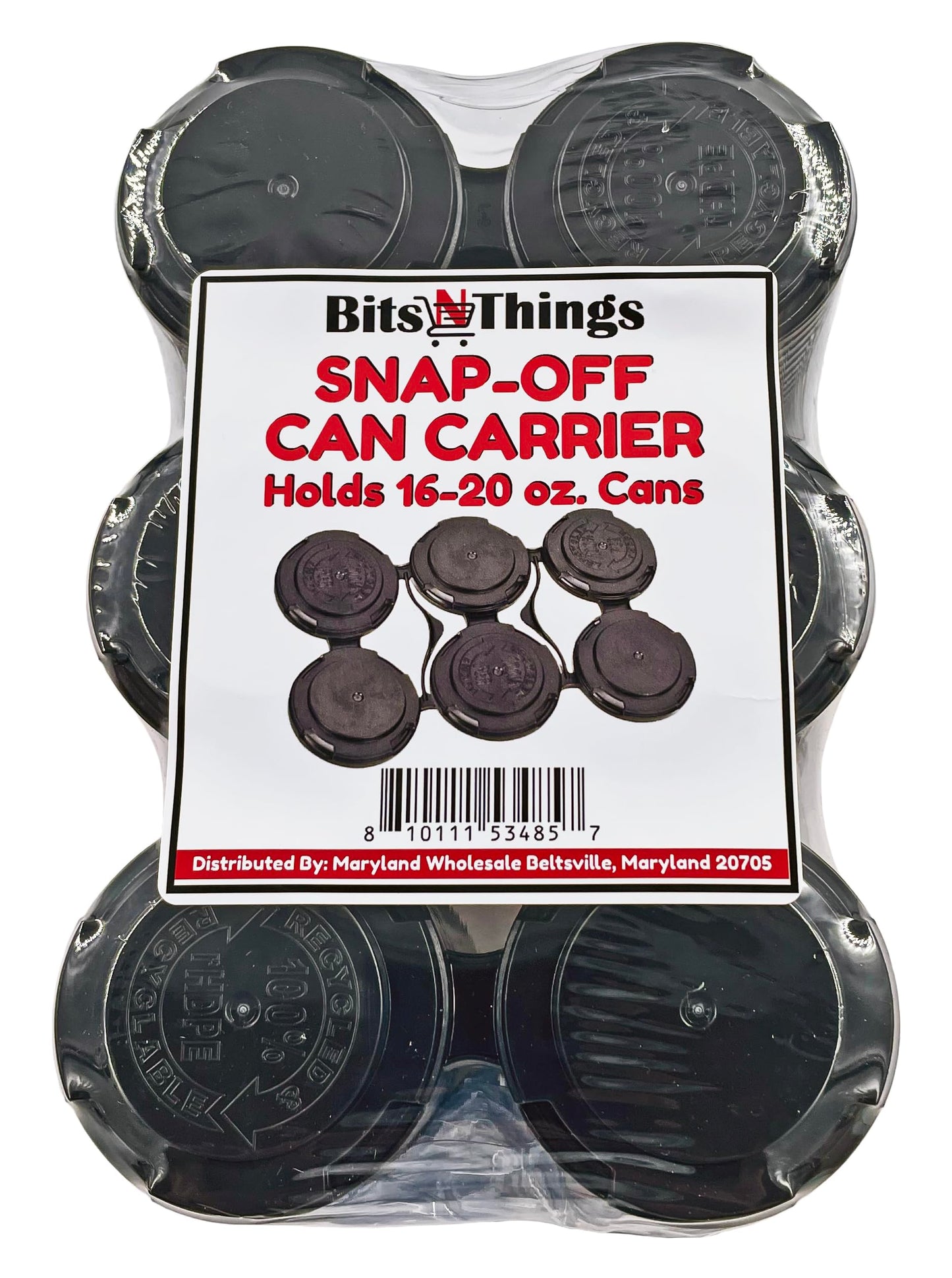 Bits N Things Snap Off Reusable Beer Can Holder/Carrier Pack | 100% Recycled Plastic | 12 oz. or 16 oz. Can | USA Made | Brewery Homebrewing Beverage Canner - Pack of 20 (Six Can)