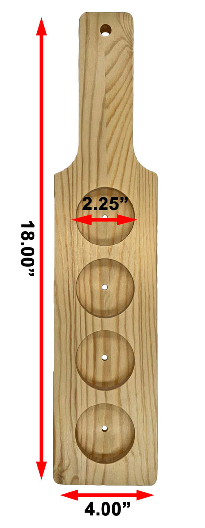 DASHER'S SPICE & BEANS Wood Flight Paddle | 4 Compartment | Wine or Beer Tasting |