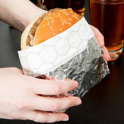 Bits N Things Large Foil Hamburger/Sandwich Bag 6" x 6.5" x 0.75" | Kosher, Insulated, & Grease Resistant Wrapper | 250 Count