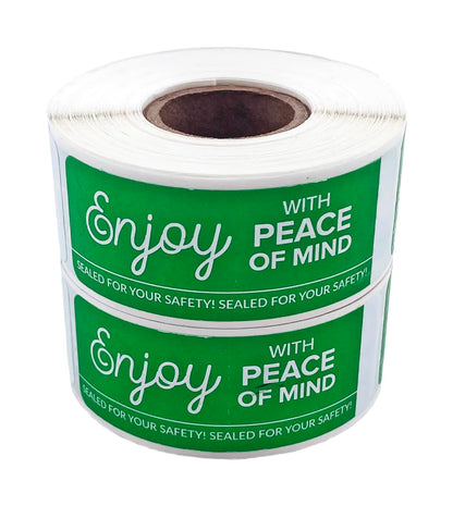 Tamper Safe Tape by Dasher's Spice & Beans | Tamper Evident Sealed for Freshness Labels | Adhesive Green Stickers 1 x 3 inches - 500 Count (Pack of 2/250ct Rolls)