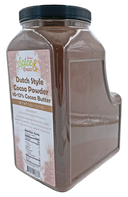 Dutch Style Cocoa Powder by Dasher's Spice & Beans| 100% Cocoa Powder | Unsweetened | 5 lb. Container