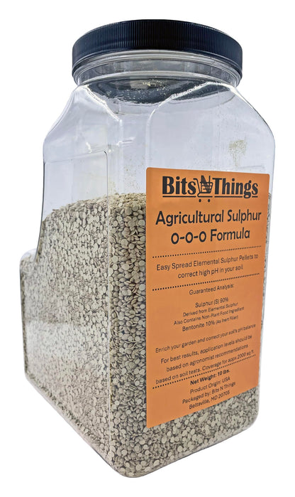 Bits N Things Natural Agricultural Sulphur for Plants | 0-0-0 Formula | 10 lbs.