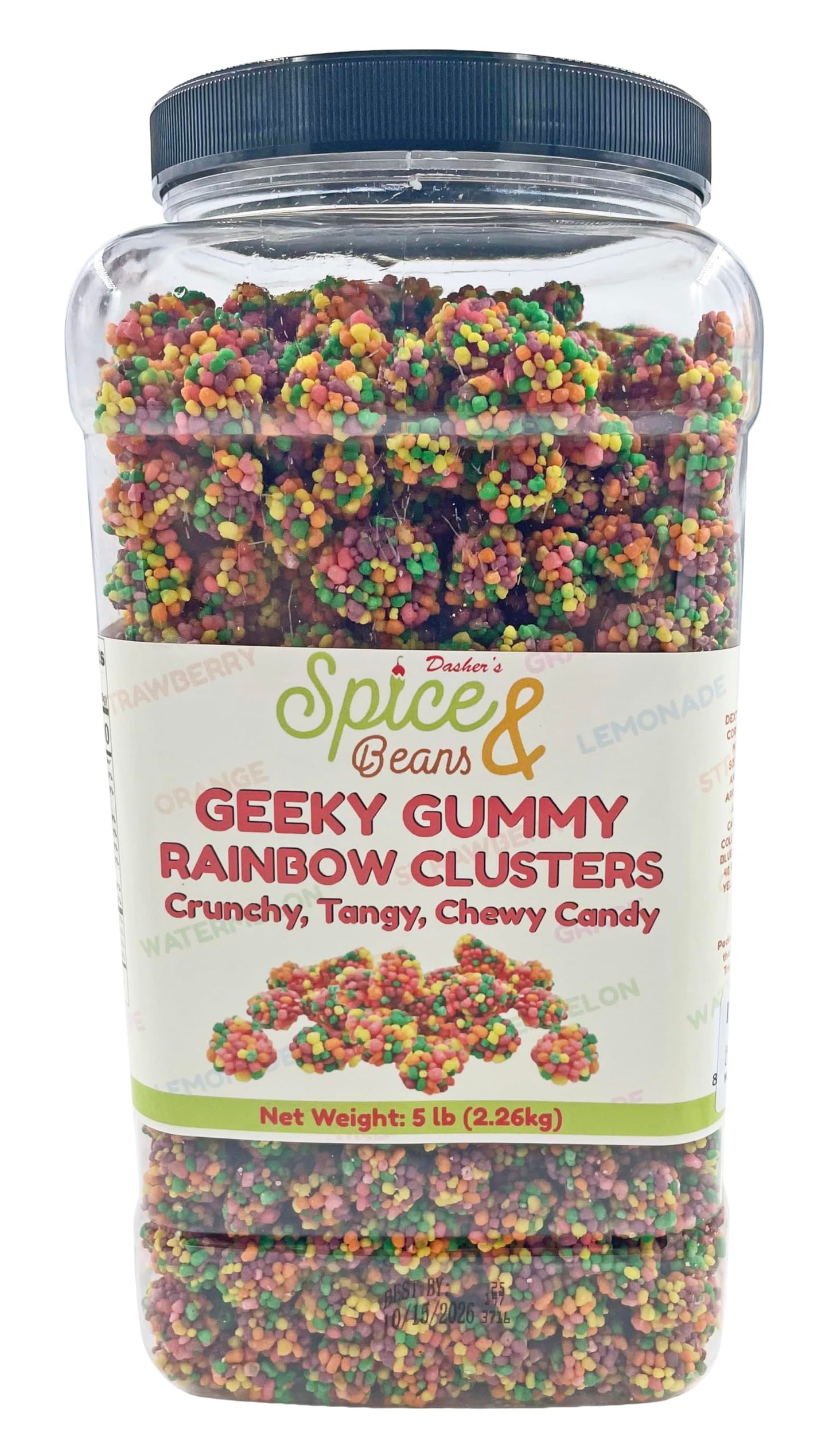 Geeky Gummy Rainbow Candy Clusters | Dessert Topping | Crunchy Coating with Chewy Interior | 5 lb.