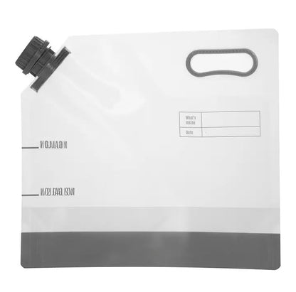 Bits N Things Water & Beverage Container 1 Gallon | Collapsible, Tamper-Evident Cap, Clear Plastic Beverage Bag | For Events, Camping, or Hiking, Durable Handle | Pack of 5