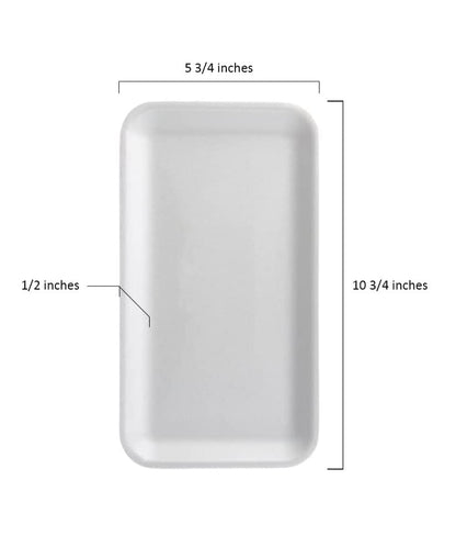 Bits N Things White Foam Meat Trays | Disposable Standard Supermarket Meat Poultry Frozen Food Tray | Arts & Crafts | 50 Count