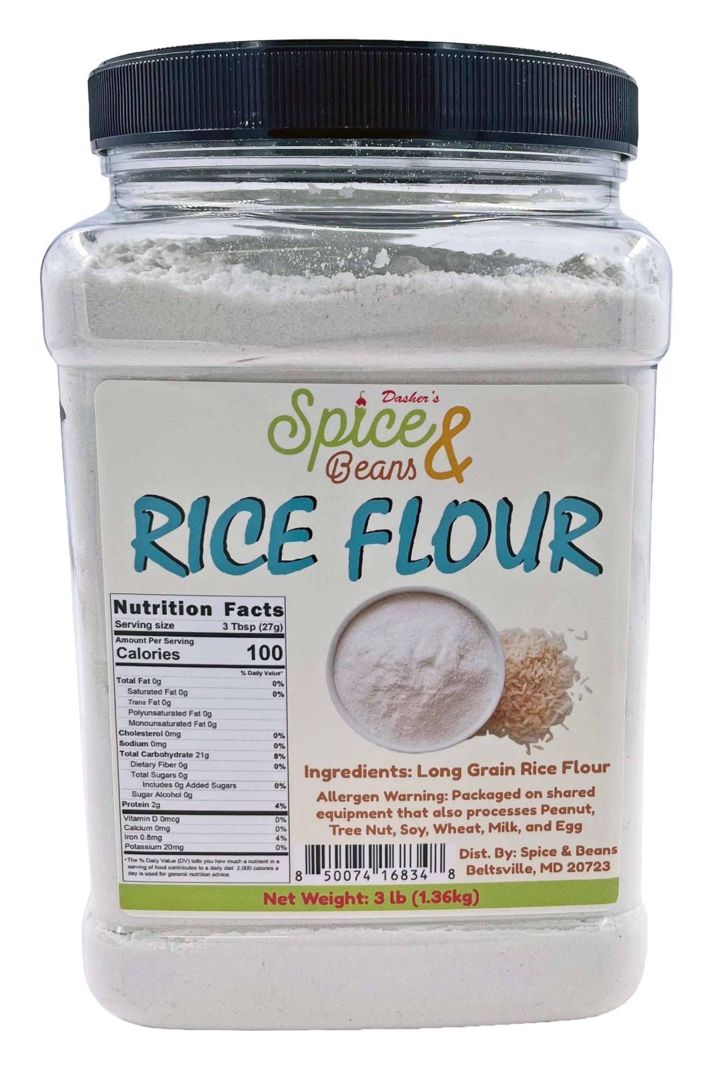 Dasher's Spice & Beans Rice Flour 3 lb