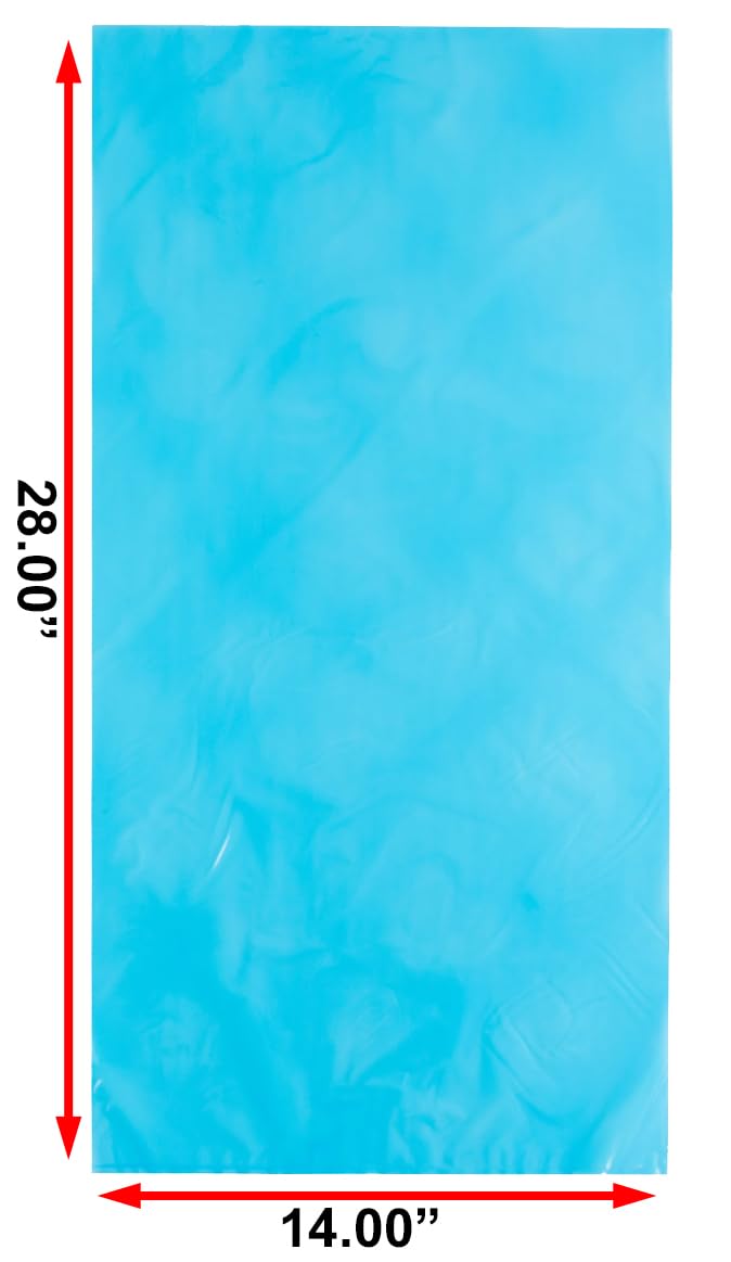 Bits N Things Heavy Duty Blue Plastic Ice Bag | 14" x 28" | Freezer Safe & Recyclable | (20 lb, 250 Count)