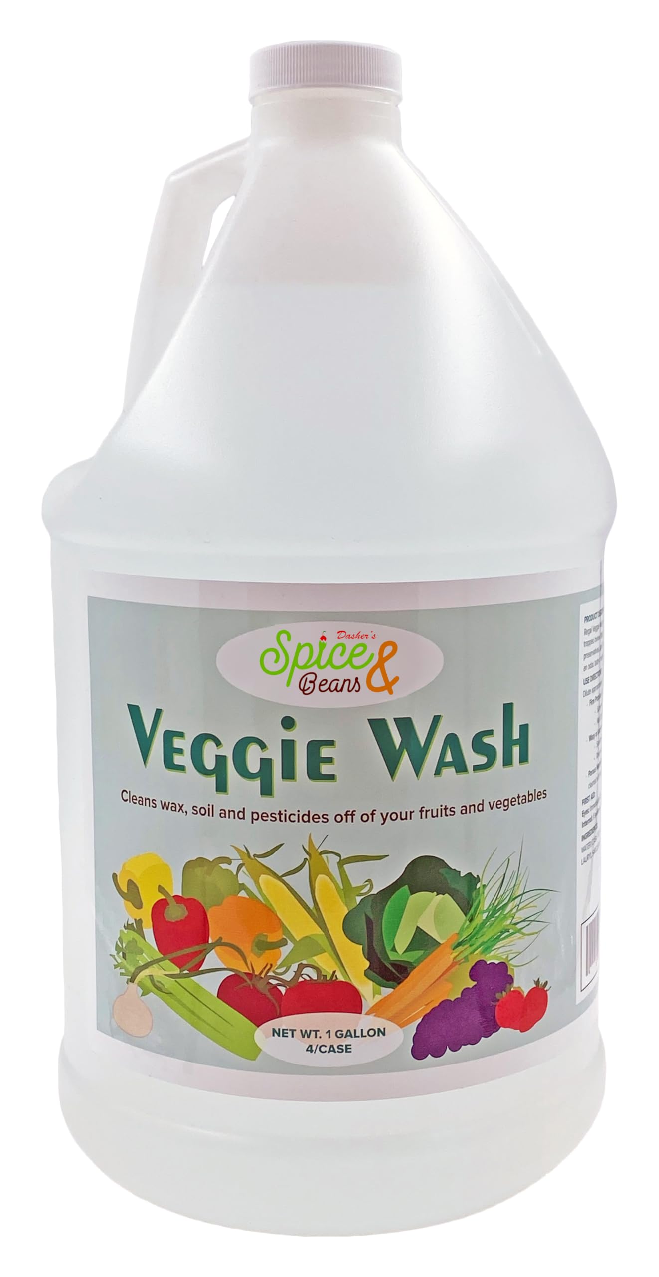 DASHER'S SPICE & BEANS Fruit and Vegetable Wash Concentrate - 128 oz.