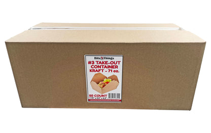 Bits N Things #3 Take-Out Container | Microwavable Folded Paper | 50 Count