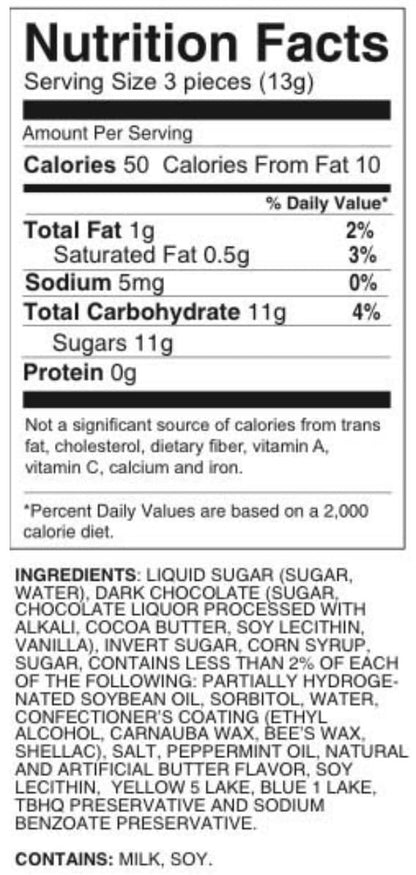 Bits N Things Thank You Buttermints, Individually Wrapped Soft Mint Candies - Pack of 100 (Chocolate Buttermint)