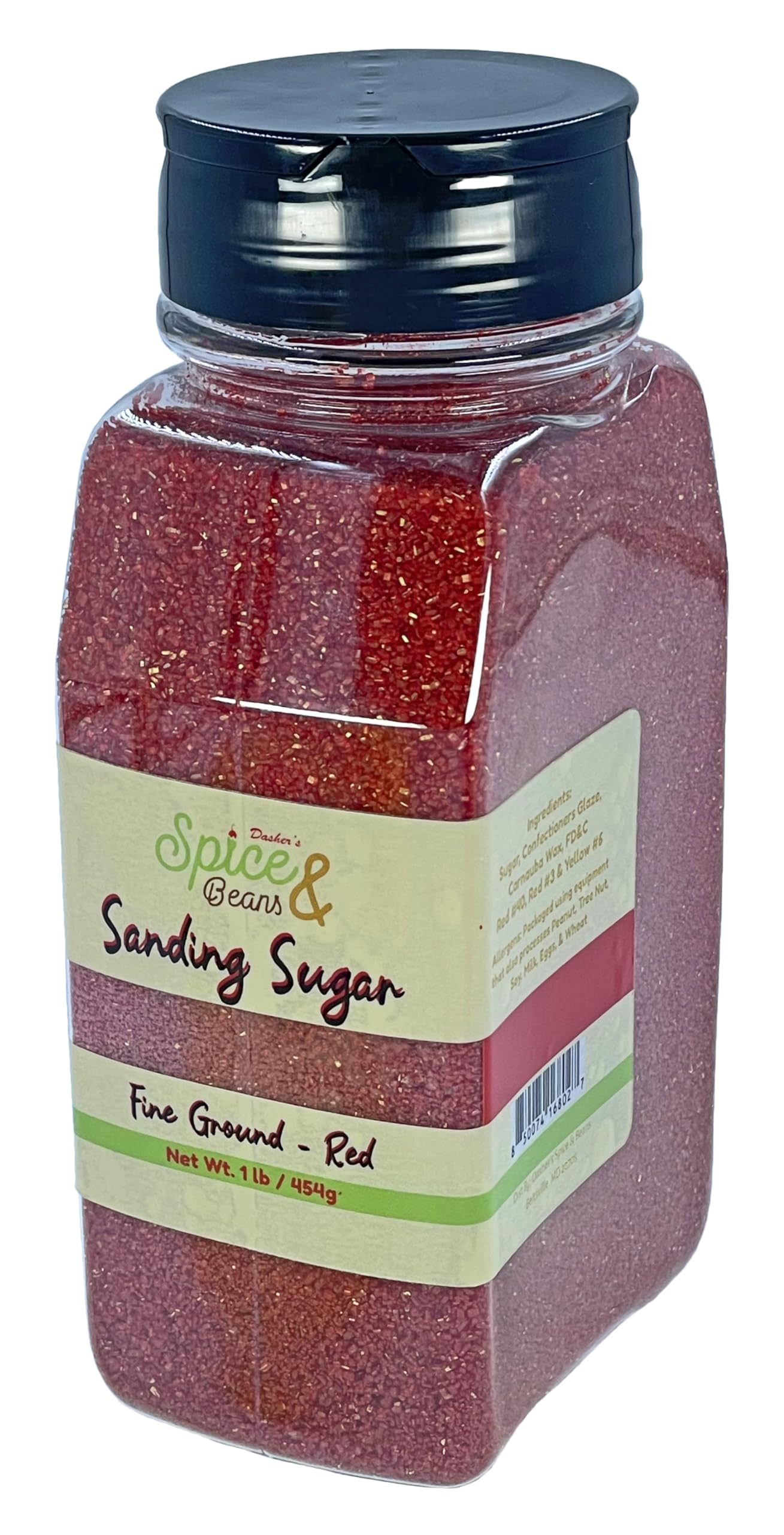 Dasher's Spice & Beans Sanding Sugar | 1 lb Container | Made in USA |